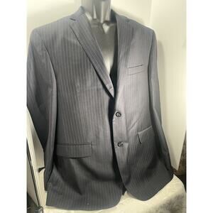 Jones New York 2 Button Blazer Suit Jacket ~ navy ~ White Pinstripes